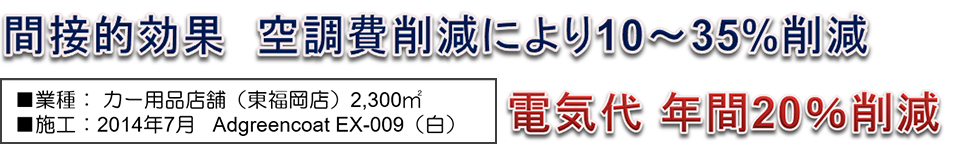 間接的効果　空調費削減により10～35%削減