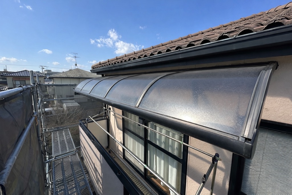 【広島市】ベランダテラス屋根設置工事｜YKKAPソラリア（外壁塗装後の追加工事）